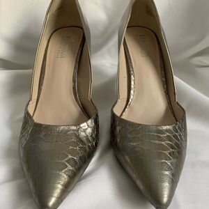 Reaction-Kenneth Cole Silver Leather Print 3” heel